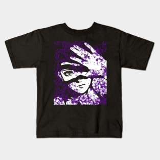 Punk Fashion Style Dark Purple Glowing Girl Kids T-Shirt